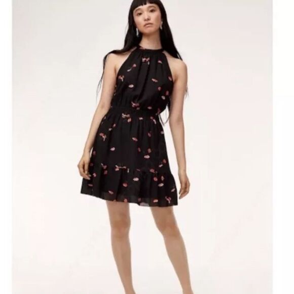 Wilfred Halter Style Black Floral Mini Dress XS - Picture 11 of 14